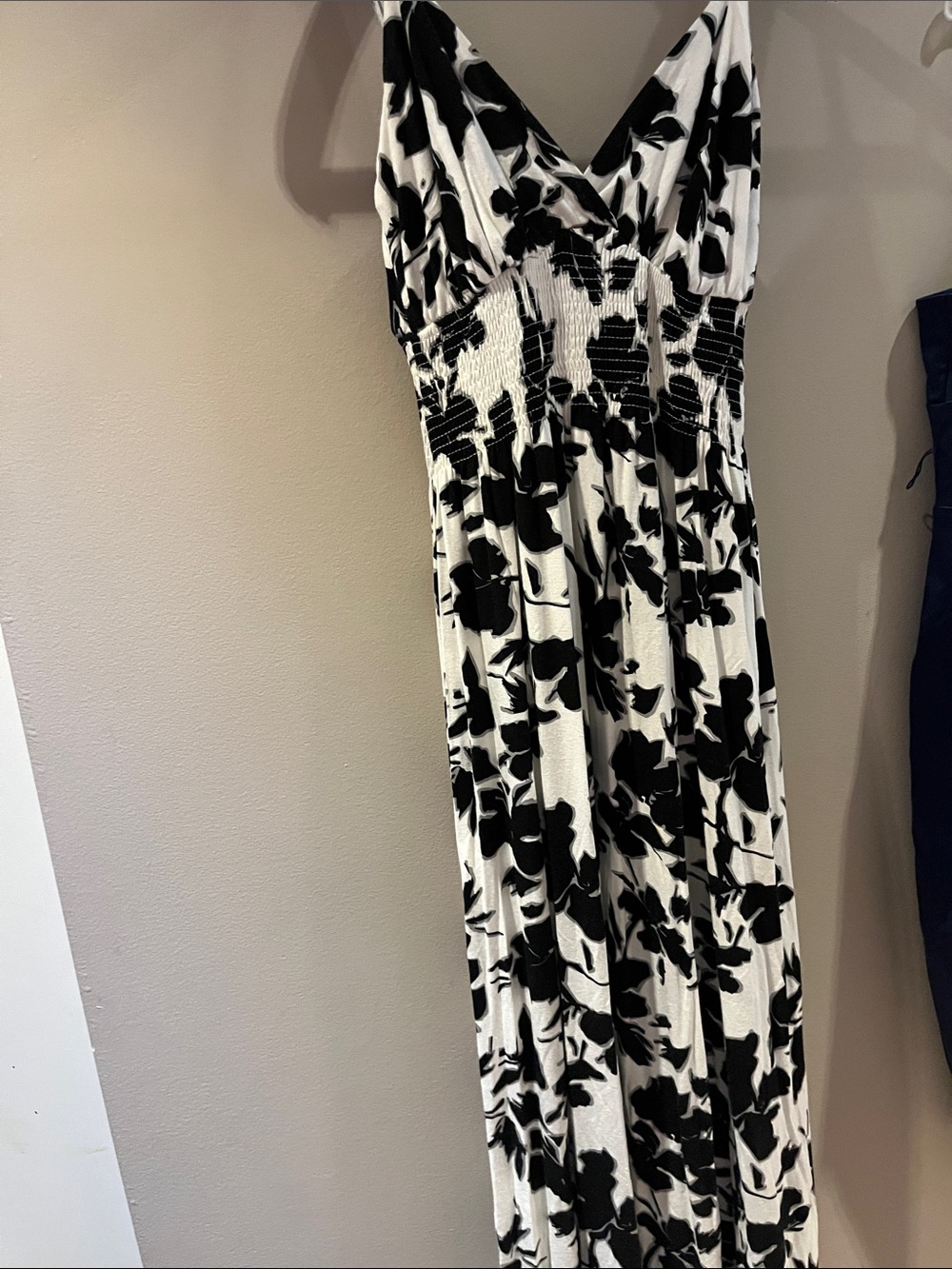 Kismet Black and White Floral V-Neck Maxi Dress